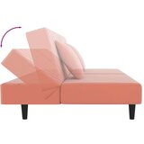  Kavč dvosed z ležiščem in dvema blazinama roza žamet | Shoptok.si