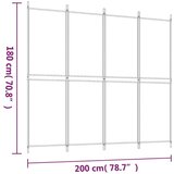 Sobna pregrada s 4 panela antracit 200 x 180 cm od tkanine | shoptok.hr