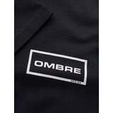 Ombre Men's knitted t-shirt with printed REGULAR cut - black | Shoptok.si