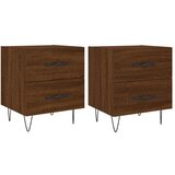 Maison Chic Dvo delni komplet Nočne omarice - Nočne mize rjavi hrast 40x35x47,5 cm inženirski les, (21689517) | Shoptok.si