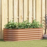 vidaXL Smeđi Povišeni Vrtni Krevet s Izgledom Drva 160x80x44 cm Čelik | shoptok.hr