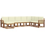  Set vanjskih sofa 8 kom. Prirodna i krem Smeđa 308 x 190 x 73 cm | Shoptok.si