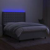  box spring s madracem LED svjetlosivi 140x190 cm tkanina | shoptok.hr