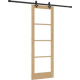vidaXL Drsna vrata s kompletom opreme 73.5x211 cm Trden borov les, Notranja vrata z steklom 'ORKDAL'73.5x211x4 cm Trden borov les | Shoptok.si
