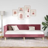  Kutni okvir kreveta s uzglavljem Vinska crvena 100 cm x 200 cm | shoptok.hr