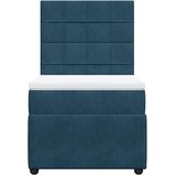 Box spring krevet s madracem tamnoplavi 90x190 cm baršunasti | shoptok.hr