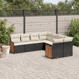  8-dijelni set vrtnih sofa od poliratana s jastucima crni | shoptok.hr