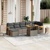 8-dijelni set vrtnih sofa od poliratana s jastucima sivi | shoptok.hr