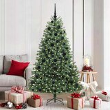 vidaXL Umetno Zložljivo Božično Drevo Zelena 180 cm PVC in kovina | Shoptok.si