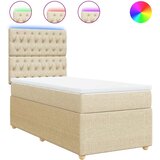  Krevet s oprugama i madracem krem 100 x 200 cm od tkanine | shoptok.hr