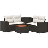  Set sofe 6 kom. Crna i krem-bijela Poli Rattan i čelik | shoptok.hr