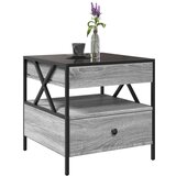 vidaXL Klubska mizica z neskončnimi LED siva sonoma 50x50x51 cm | Shoptok.si
