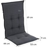 Blumfeldt Coburg oblazinjenje, oblazinjenje foteljev, visoko naslonjalo, vrtni stol, poliested, 53X117X9cm | Shoptok.si