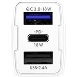  Avtopolnilec Power Delivery Quick Charge 3.0 18 W 2 x USB / USB Type-C | Shoptok.si