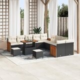 vidaXL set vrtnih sofa od 13 komada s jastucima crni poli ratan akacija, set vrtne blagovaonice od 3 komada s jastucima crni poli ratan akacija | shoptok.hr