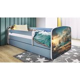  Drveni dječji krevet BROD s ladicom - 180x80 cm plavi | shoptok.hr