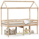 vidaXL Visoka postelja s streho 75x190 cm trdna borovina Cene