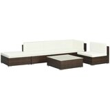 The Living Store Vrtna sedežna garnitura z blazinami 6-delna poli ratan rjava - Sedežna Garnitura, (21475957) | Shoptok.si