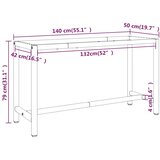  Okvir za radni stol mat crni i mat crveni 140x50x79 cm metalni | shoptok.hr