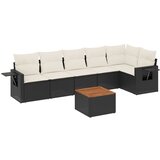  7-dijelni set vrtnih sofa od poliratana s jastucima crni | shoptok.hr