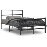 Maison Chic Kovinski Posteljni okvir - Dvoposteljna postelja - Zakonska postelja z vzglavjem in vznožjem črn 120x200 cm, (21695739) | Shoptok.si