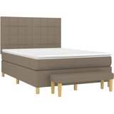  s oprugama i madracem smeđesivi 140 x 190 cm od tkanine | shoptok.hr