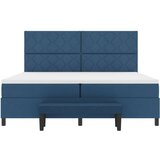 vidaXL Krevet s box springom madracem i klupom u plavoj boji 200x200 cm od tkanine | shoptok.hr