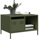 vidaXL Klubska mizica olivno zelena 68,5x50x43,5 cm valjano jeklo Cene