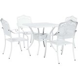  5-dijelni set za blagovanje u vrtu - bijeli liveni aluminij | shoptok.hr