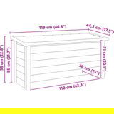 vidaXL Shrambna škatla 44x119x57 cm Impregnirani les iz bora | Shoptok.si