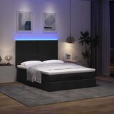 vidaXL Otomanski posteljni okvir z vzmetnico črn 140x200 cm blago Cene