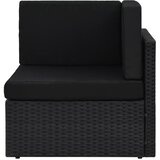  Modularna kutna sofa od poliratana crna | shoptok.hr