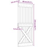  Vrata NARVIK 80 x 210 cm Čvrsta borovina (neobrađena) Prirodna | shoptok.hr