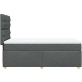 vidaXL Box spring postelja z vzmetnico temno siva 90x190 cm blago | Shoptok.si