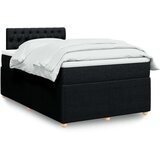 vidaXL Krevet box spring s madracem crni 120 x 190 cm od tkanine Cijene