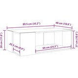 Stolić za kavu bijeli 89,5x48x30 cm od konstruiranog drva | shoptok.hr