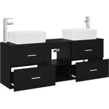  Set ormarića za kupaonicu 3 kom. Crna 53 x 34,5 x 63 cm | shoptok.hr