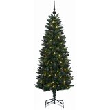  Umjetno božićno drvce s kuglicama 150 cm 150 LED lampica - 150 cm s LED-ima i crnim lopticama Zelena | shoptok.hr