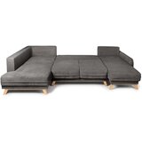 Bonami Selection Siva raztegljiva kotna sedežna garnitura iz rebrastega žameta (levi kot/v obliki črke "U") Tori – | Shoptok.si