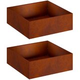  Vrtna saksija 2 kom. Rđa 40 x 40 x 20 cm Otporni čelik | shoptok.hr