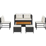 vidaXL vanjski set sofe Crna Sintetički ratan Srednji Vanjski set sofe | shoptok.hr
