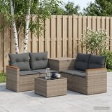  Set sofe 6 kom. Siva i tamno siva Poli Rattan i čelik | shoptok.hr
