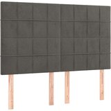  Okvir za krevet s uzglavljem tamnosivi 140x190 cm baršunasti | shoptok.hr