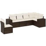 vidaXL 6-dijelni set vrtnih sofa od poliratana s jastucima smeđi | shoptok.hr