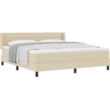  Postelja z vzmetnico z vzmetnico krema 200 x 180 cm Poliester, (5000126094) | Shoptok.si