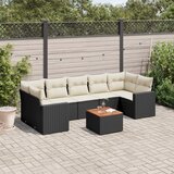  8-dijelni set vrtnih sofa od poliratana s jastucima crni | shoptok.hr