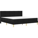  Okvir kreveta s madracem s uzglavljem Crna 200 x 200 cm tkanina | shoptok.hr