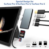 CATECK aluminijasta priklopna postaja USB za Microsoft Surface Pro 4/5/6 z 4K HDMI | Shoptok.si