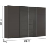 Novel OMARA Z DRSNIMI VRATI, barve grafita, črna | Shoptok.si