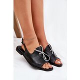 Zazoo Leather Flat Sandals 2898 Black | Shoptok.si